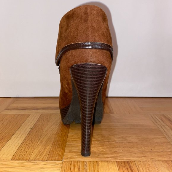 Suede Winter Boot Heel || Rusted Brown - Picture 4 of 8